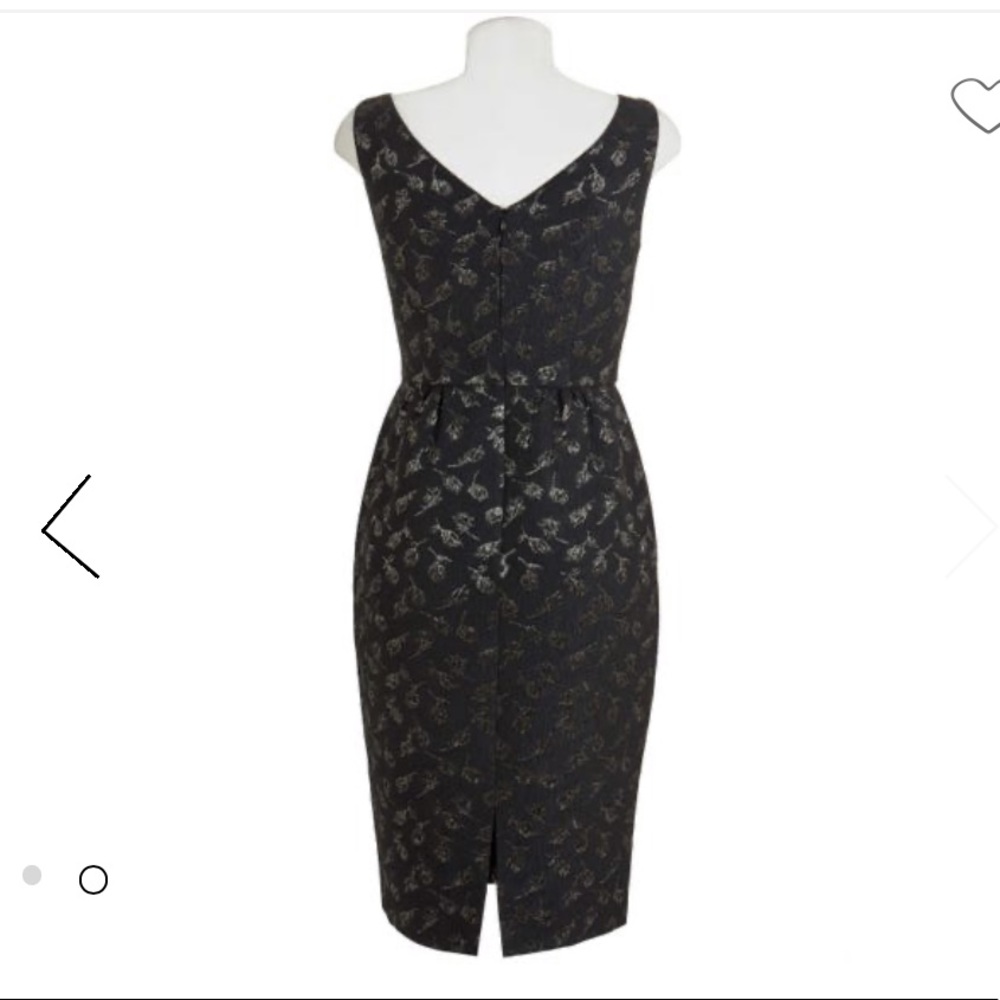 St. John Crepe Metallic Jacquard Bateau Neck Dress - Picture 4 of 4